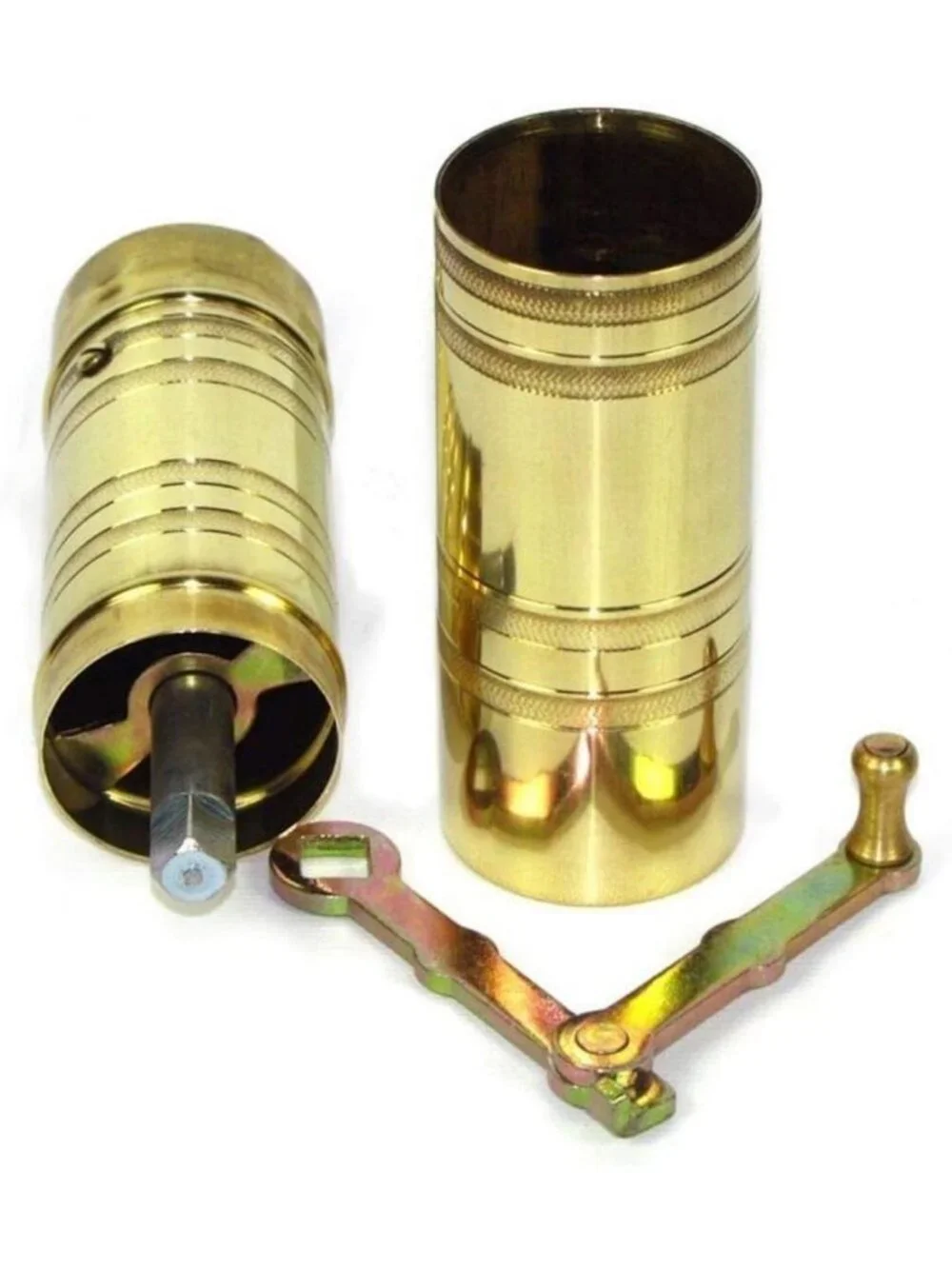 Handmade Heavy-Duty Brass Coffee & Spice Grinder - Adjustable Manual Mill for